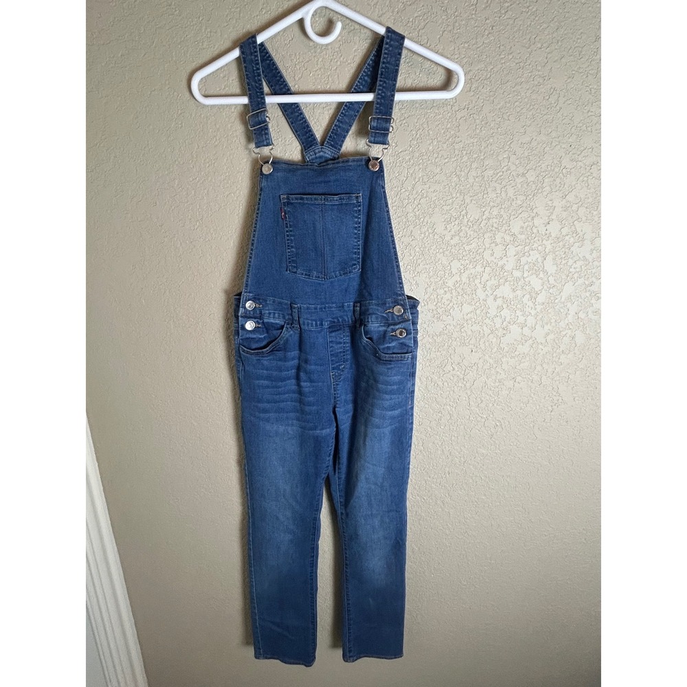Levi's Denim Overalls Kids Size 14 Blue Adjustable Straps Straight Leg